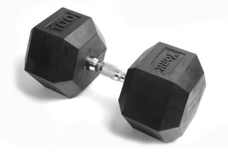 100 lb Rubber Hex w/ Chrome Ergo Handle