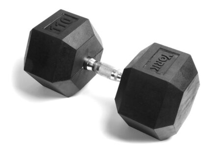 110 lb Rubber Hex w/ Chrome Ergo Handle
