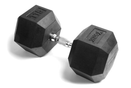 115 lb Rubber Hex w/ Chrome Ergo Handle