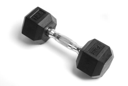 12.5 lb Rubber Hex w/ Chrome Ergo Handle