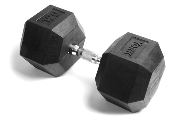 120 lb Rubber Hex w/ Chrome Ergo Handle