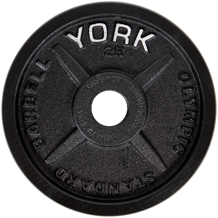 25 lb YORK 2" "Legacy" Cast Iron Precision Milled Olympic Plate