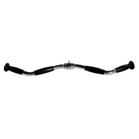 28" Chrome Curl Bar w/ Rubber Ergo Grips - Revolving