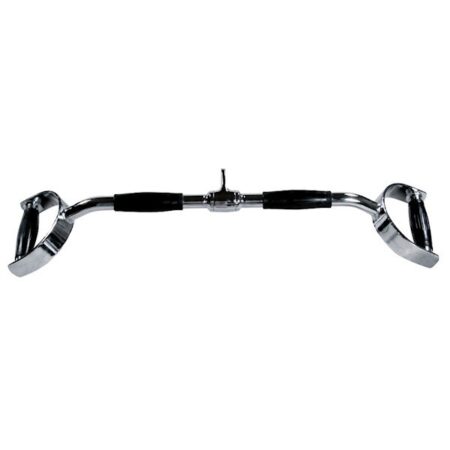 24" Chrome Pro Style Lat Bar w/ Rubber Ergo Grips - Revolving