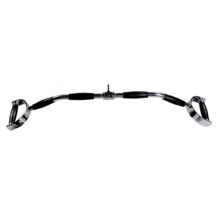 34" Chrome Pro Style Lat Bar w/ Rubber Ergo Grips - Revolving