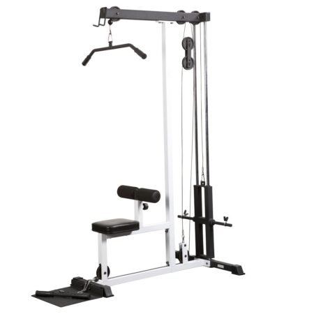 FT Lat Pull Down Machine- White Frame/Black Upholstery