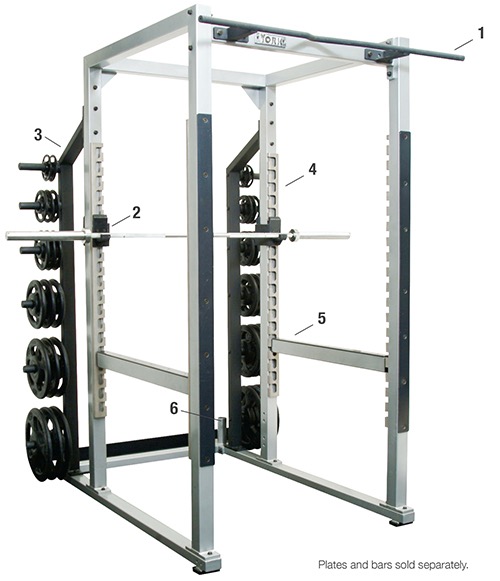 ST POWER RACK w/ HOOK PLATES - 40" WIDTH - WHITE
