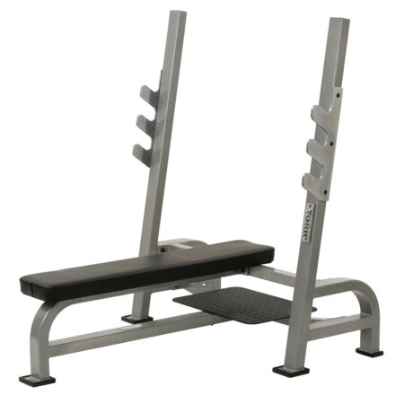 ST Olympic Flat Bench w/Gun Racks - Silver