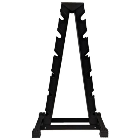 2 Sided A-Frame Dumbbell Rack - Black   Accommodates Rubber Hex or Chrome  (Any 6 prs. 2.5 - 30)