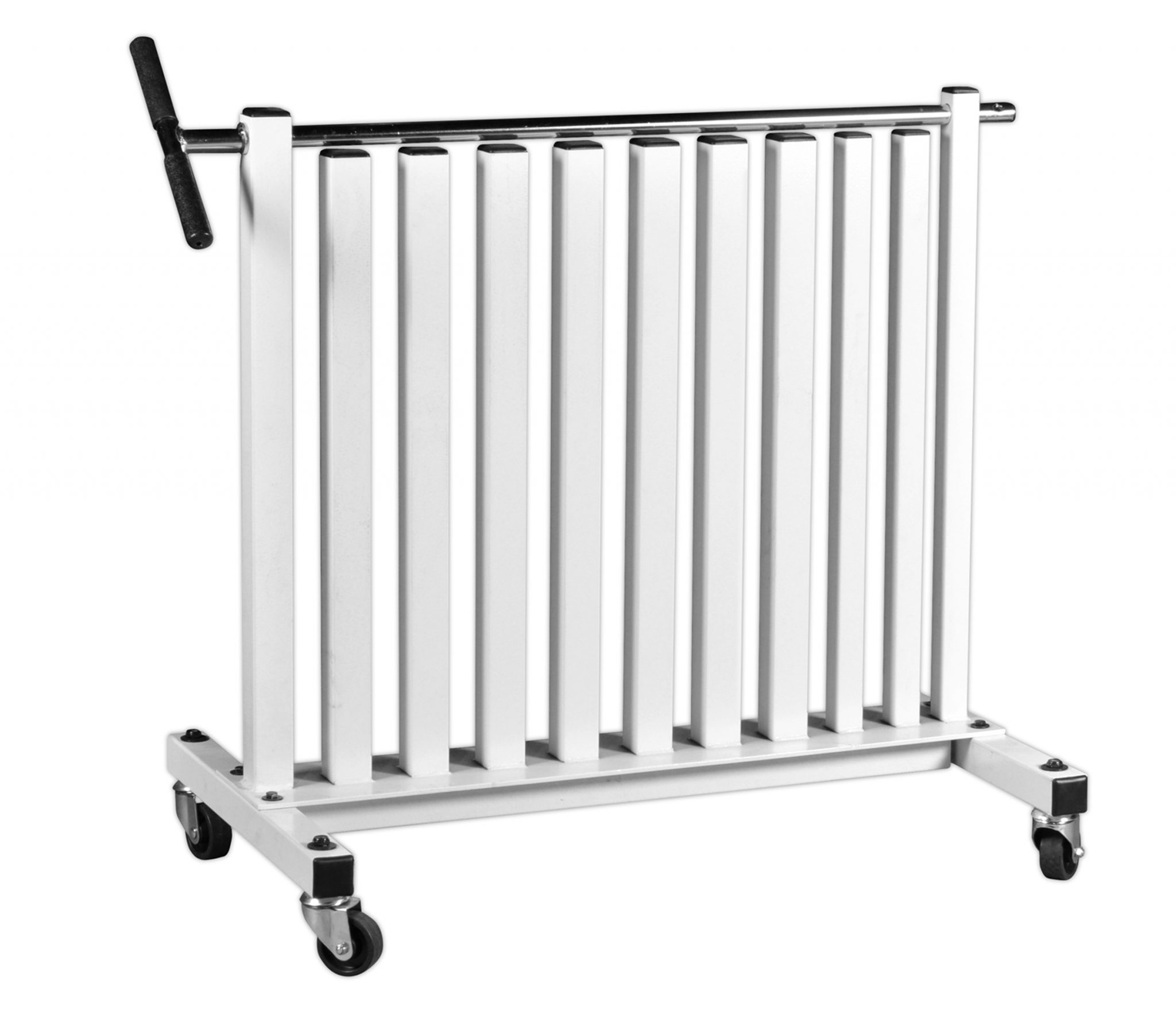 Vinyl Fitbell Rack w/ Security Bar - White