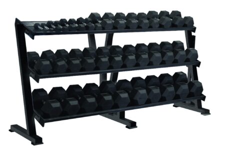 3 - Tier Tray Dumbbell Rack - Black