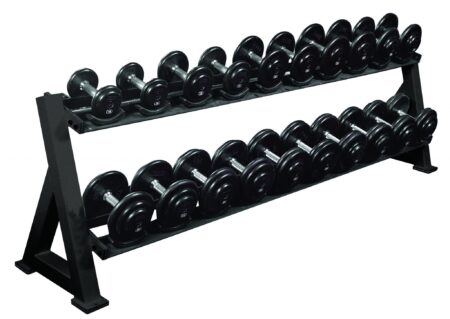 2 - Tier Dumbbell Rack with Saddles - Black