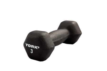 3 lb Neoprene Hexagon Fitbell w/ Cast Ergo Handle - Black