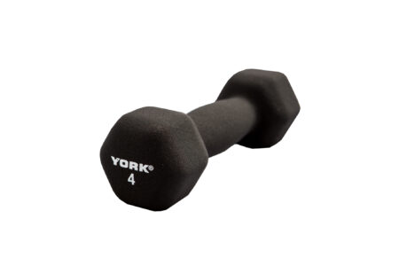 4 lb Neoprene Hexagon Fitbell w/ Cast Ergo Handle - Black