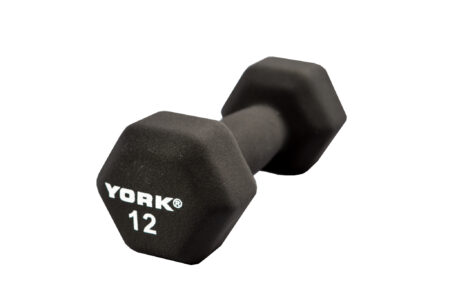 12 lb Neoprene Hexagon Fitbell w/ Cast Ergo Handle - Black