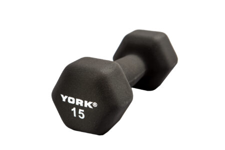 15 lb Neoprene Hexagon Fitbell w/ Cast Ergo Handle - Black