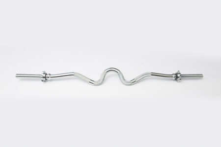 York Std Chrome Spin-Lock Super Curl Bar w/ Spin-Lock Collars
