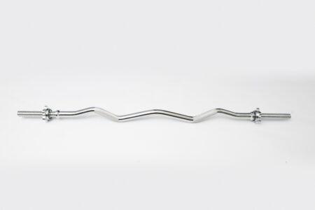 York Std Chrome Spin-Lock Curl Bar w/ Spin-Lock Collars