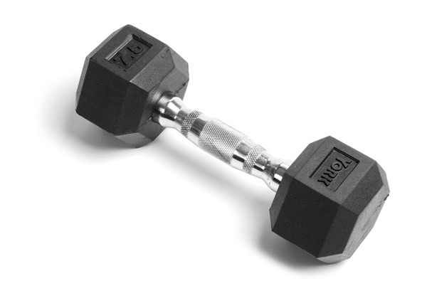 7.5 lb Rubber Hex w/ Chrome Ergo Handle