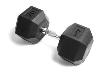 70 lb Rubber Hex w/ Chrome Ergo Handle