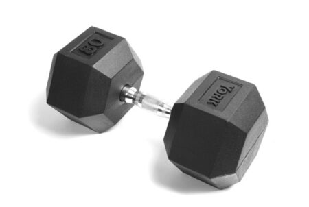 80 lb Rubber Hex w/ Chrome Ergo Handle