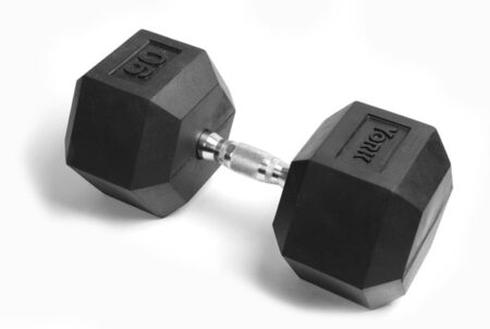 90 lb Rubber Hex w/ Chrome Ergo Handle