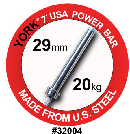 7' USA Power Bar - 1500 lb Test, 29 mm, Satin Chrome