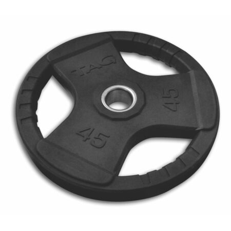 TAG Olympic Grip Rubber  Plates plus 1ea. 7' - 1200 Test Olympic Bar & 1 pair TAG Spring Clips