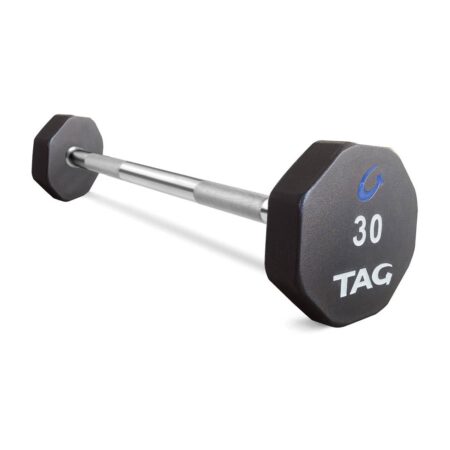 TAG 8 Sided 115lb Virgin Rubber Barbell with Straight Handle