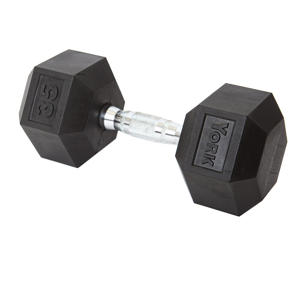 35 lb Rubber Hex w/ Chrome Ergo Handle