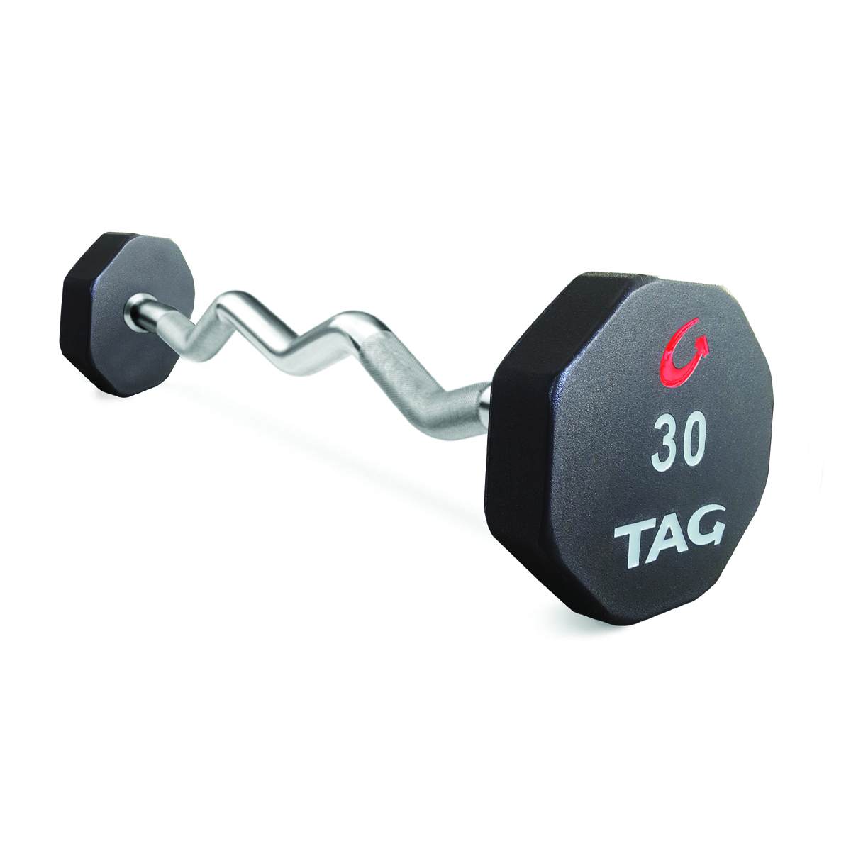 TAG 8-Sided Premium Ultrathane Fixed Barbell Set with Rack-EZ Curl Hadle