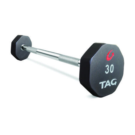 TAG 8-Sided Premium Ultrathane Fixed barbell (Straight handle)+ Barbell rack