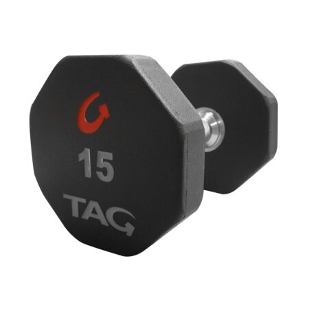 TAG 8 Sided Premium 32.5lb Ultrathane Straight Handle Dumbbell (pair)