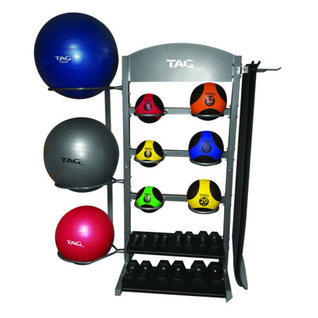 Loaded Rack w/ACC-65(2), BOSU; MedBall 4/6/8/10/12/15/; ACC-EMS(MatsX3); RKETL 5/8/10/12/15/20/25/30/35; FOAM RLR Attachment
w/18"x2 & 36"; XERTONE-L/M/H/UH