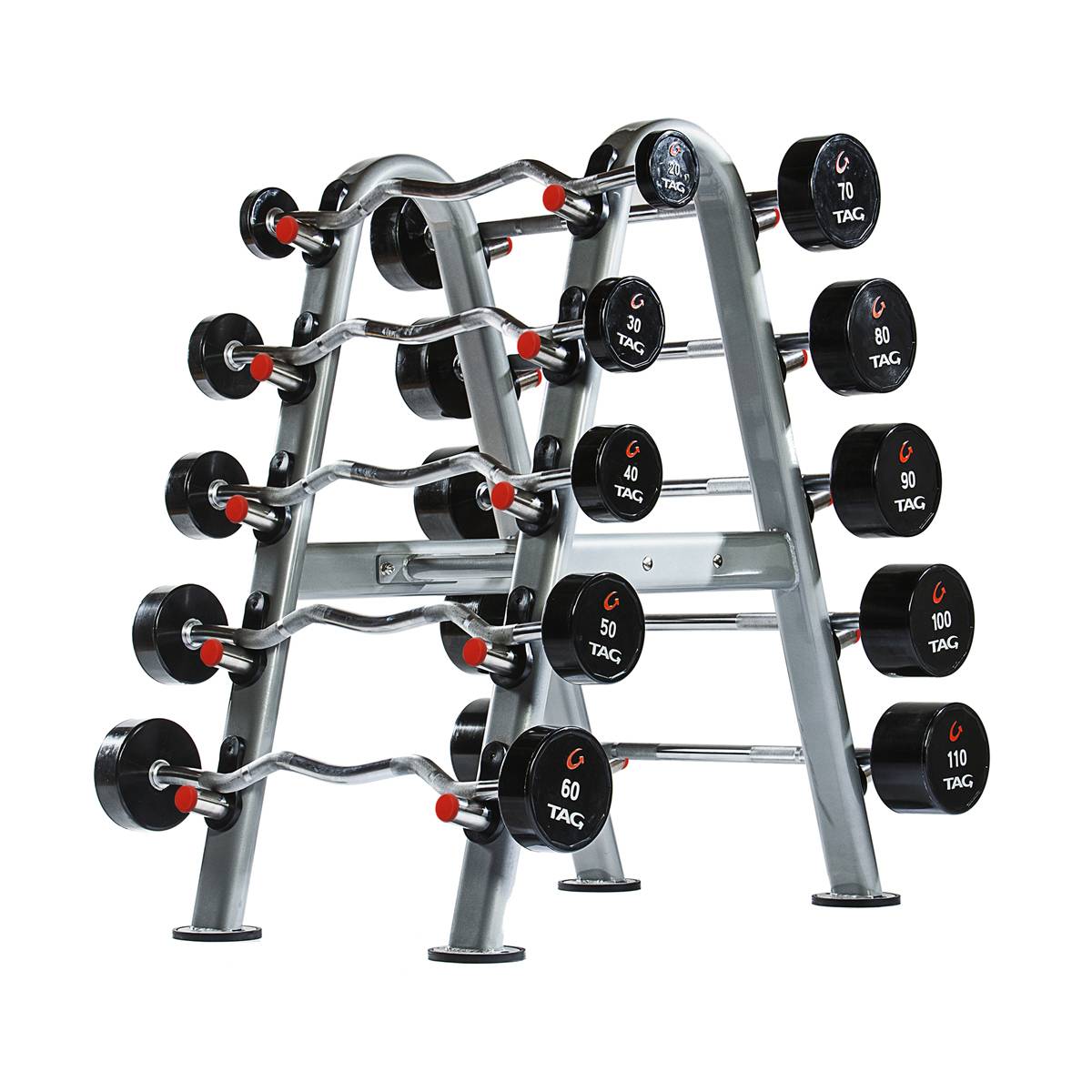TAG 10 unit Barbell Rack - SILVER