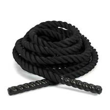 TAG 30' 2" Black PolyDacron Battle Rope with Heat Shrink Grips