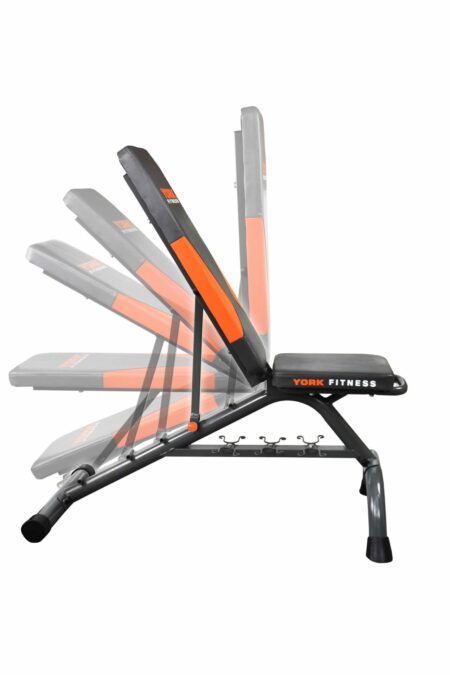 YORK Multi Position Fitness Bench w/Fitbell Storage - Black Frame