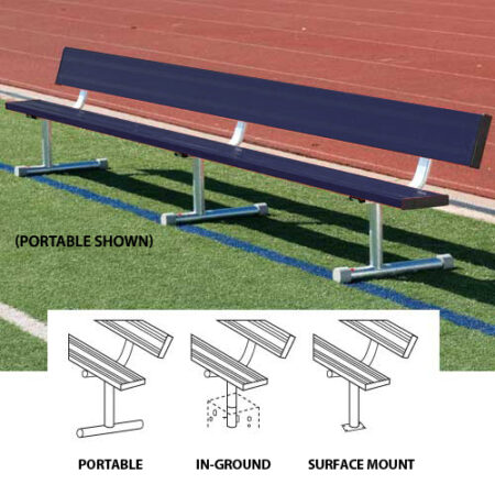 21' Surface Mount Bench w/back (colored)
