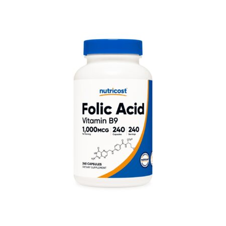 Folic Acid (Vitamin B9) Capsules (1000 MCG) (240 Capsules)