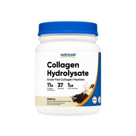 Grass-Fed Bovine Collagen Hydrolysate Powder Vanilla (1 LB)