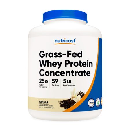 Grass-Fed Whey Protein Concentrate Powder Vanilla (5 LB)