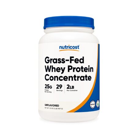 Grass-Fed Whey Protein Concentrate Powder Unflavored (2 LB)
