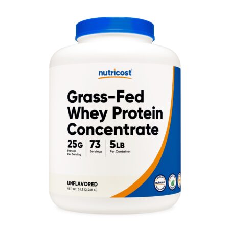 Grass-Fed Whey Protein Concentrate Powder Unflavored (5 LB)