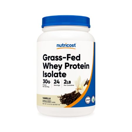 Grass-Fed Whey Protein Isolate Powder Vanilla (2 LB)