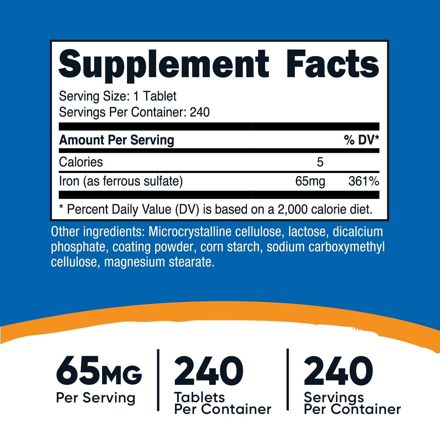 Nutricost Iron Tablets (as Ferrous Sulfate) - Image 2