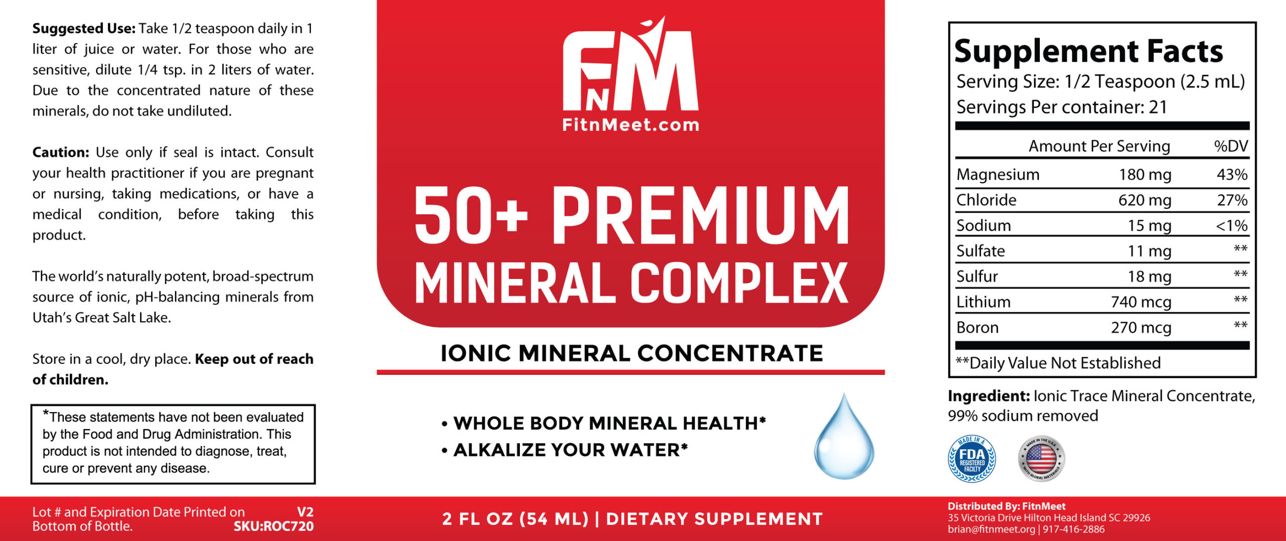 50+ Premium Ionic Mineral Energy-Brain Complex 2 fl oz - Image 2