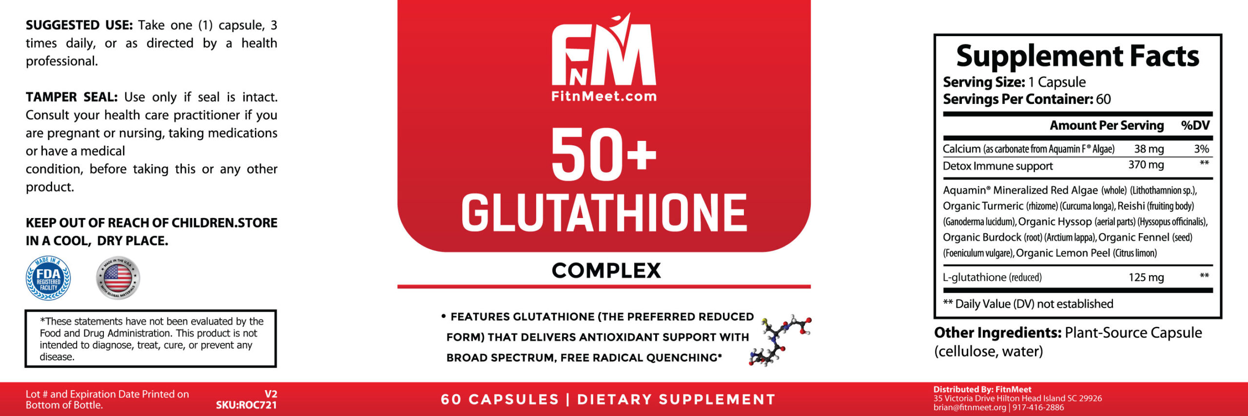 Fitnmeet 50+ Glutathione Complex Immune Booster, 60 Capsules - Image 2