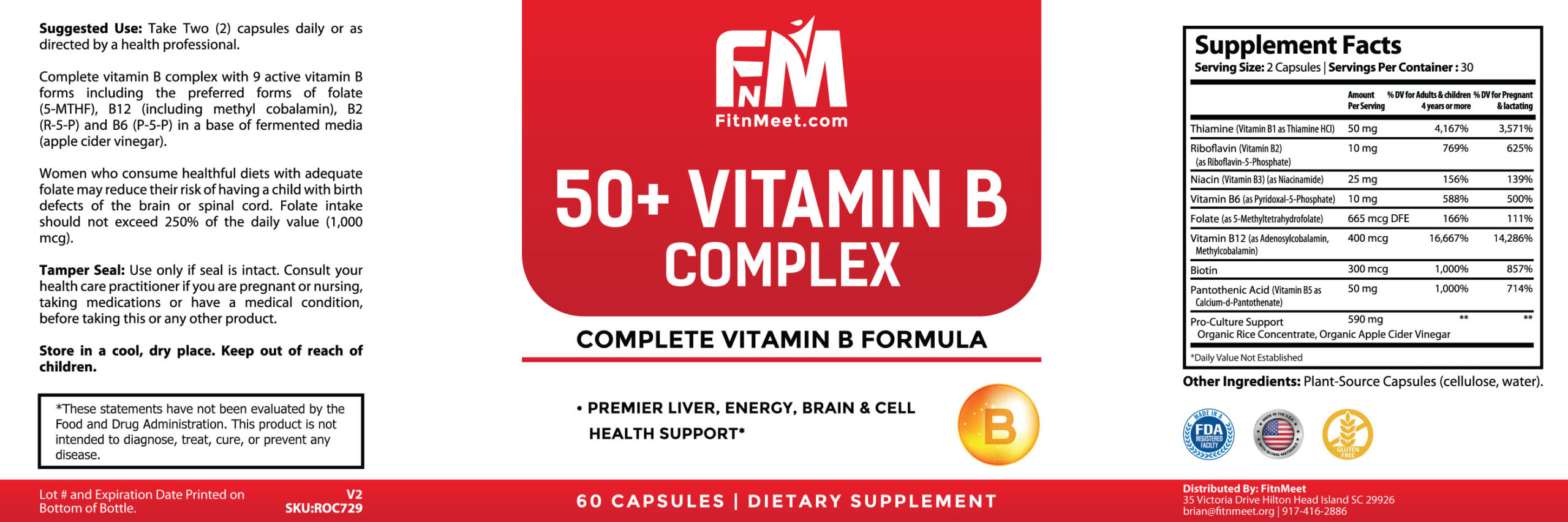 Fitnmeet 50+ Vitamin B Complex Vitality - Image 2