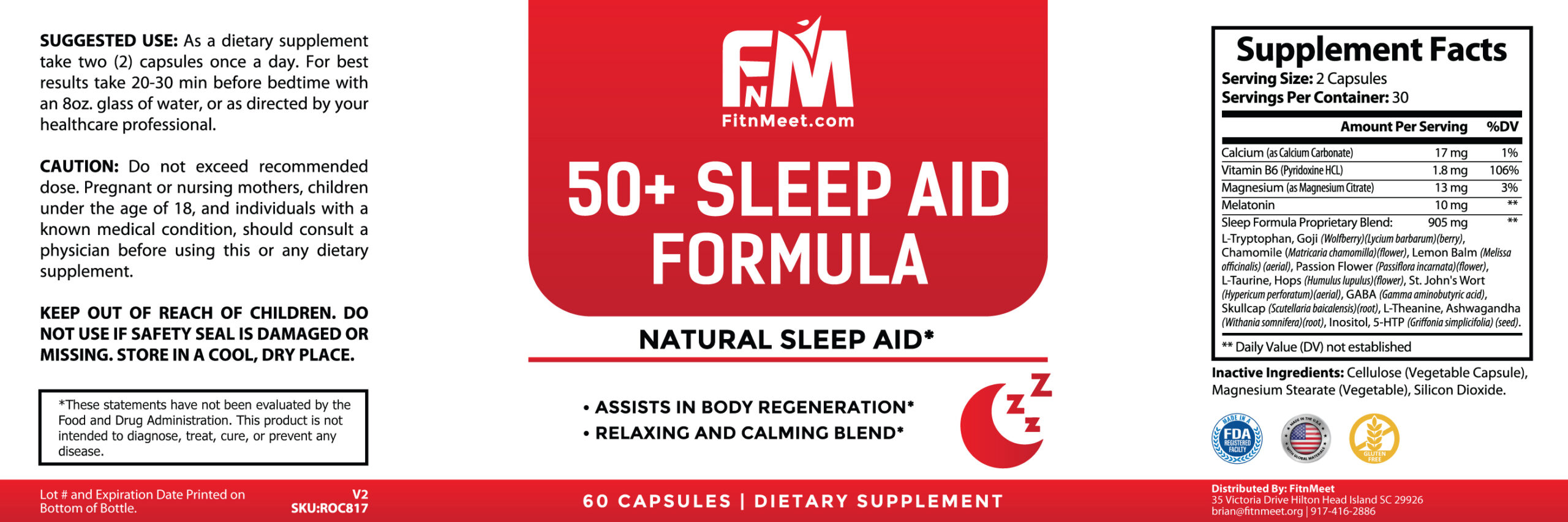 50+ Sleep Aid Supplement – Natural Nighttime Formula with Melatonin - Image 2