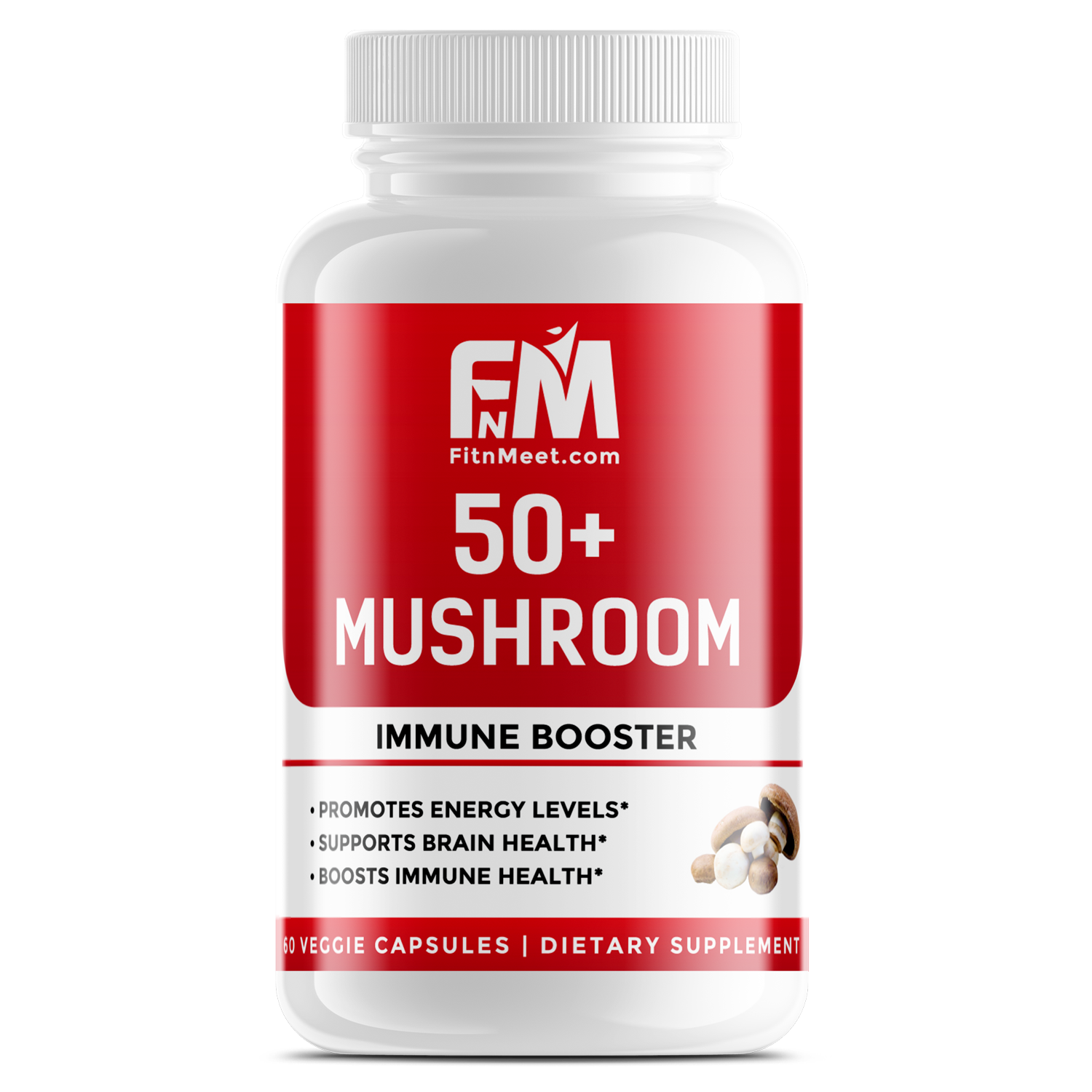 50+ Mushroom Immune Booster Chaga, Cordyceps, Reishi and Lion’s Mane.